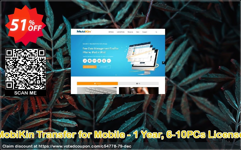 MobiKin Transfer for Mobile - Yearly, 6-10PCs Plan Coupon, discount 50% OFF. Promotion: 