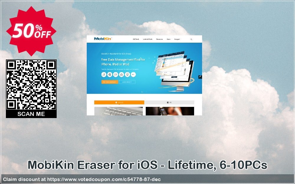 MobiKin Eraser for iOS - Lifetime, 6-10PCs Coupon, discount 50% OFF. Promotion: 