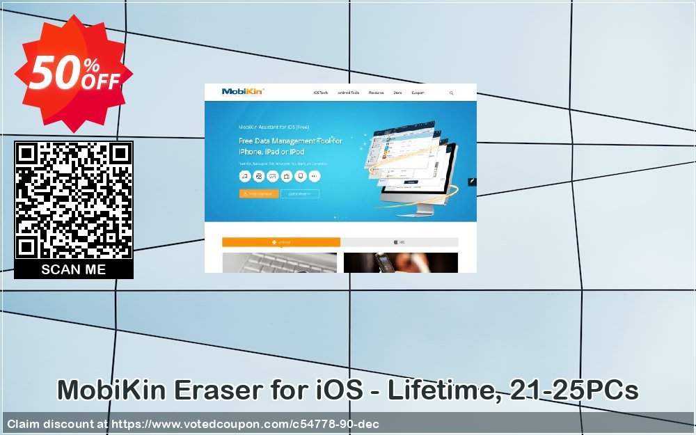 MobiKin Eraser for iOS - Lifetime, 21-25PCs Coupon, discount 50% OFF. Promotion: 