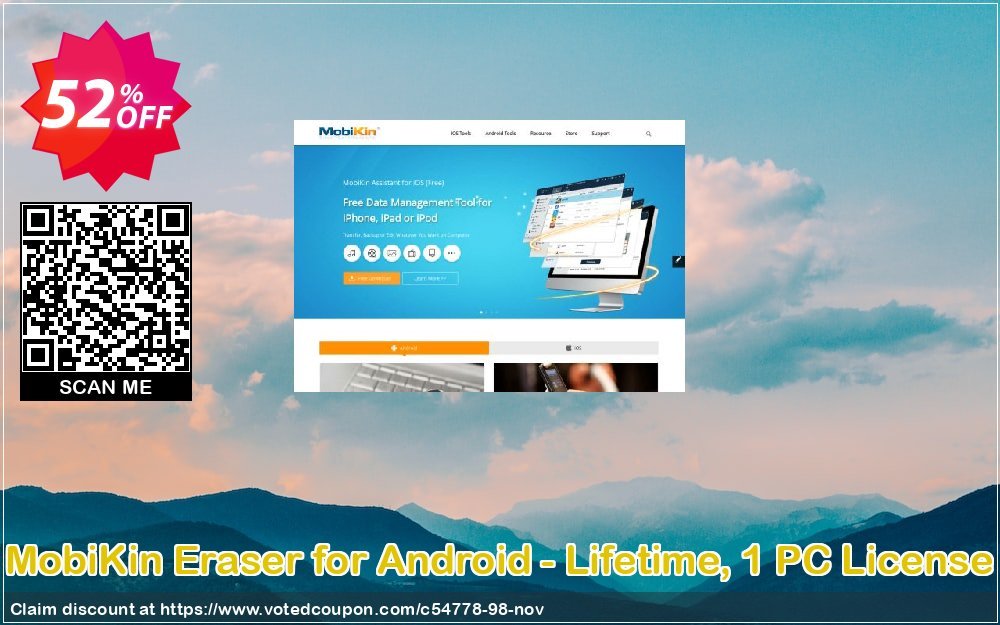 MobiKin Eraser for Android - Lifetime, 1 PC Plan Coupon, discount 50% OFF. Promotion: 