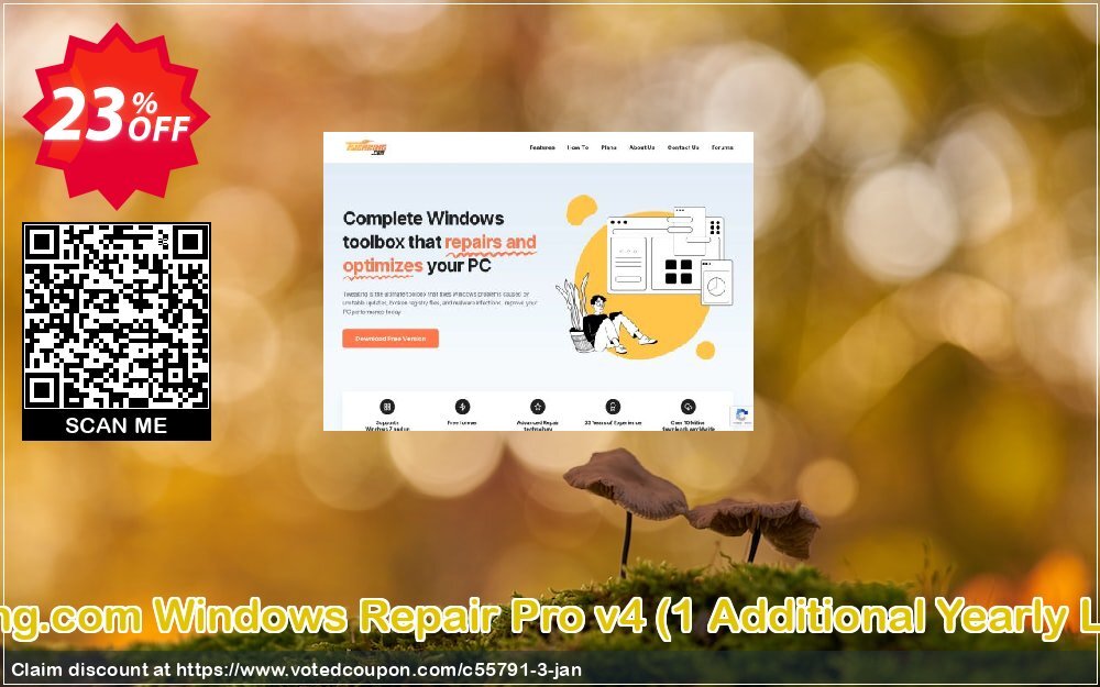 Tweaking.com WINDOWS Repair Pro v4, 1 Additional Yearly Plan  voted-on promotion codes