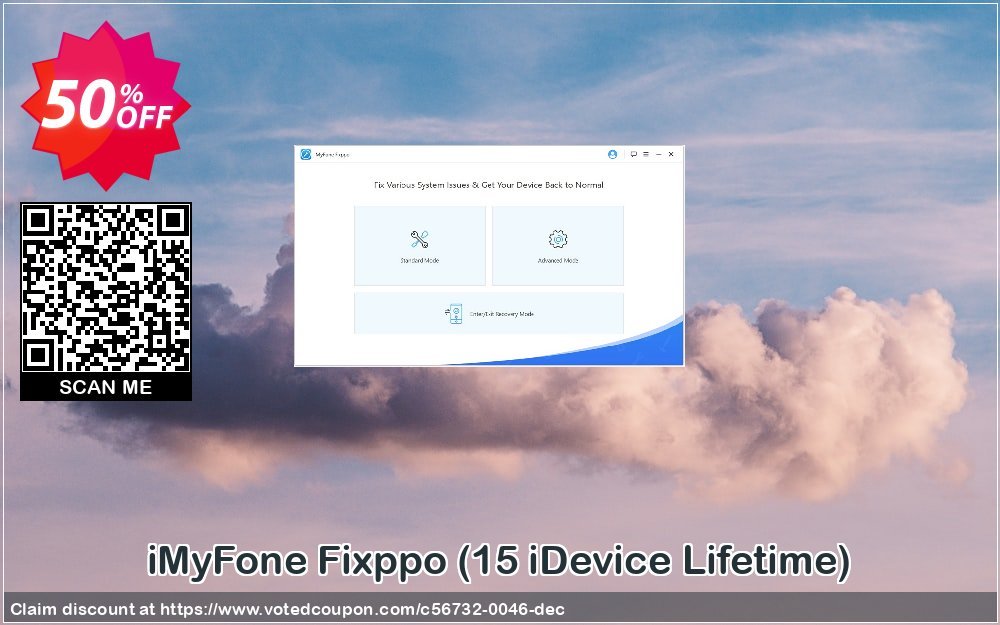 iMyFone Fixppo, 15 iDevice Lifetime  Coupon, discount iMyFone Fixppo 11-15 iDevice Lifetime License. Promotion: iMyfone promo code discount