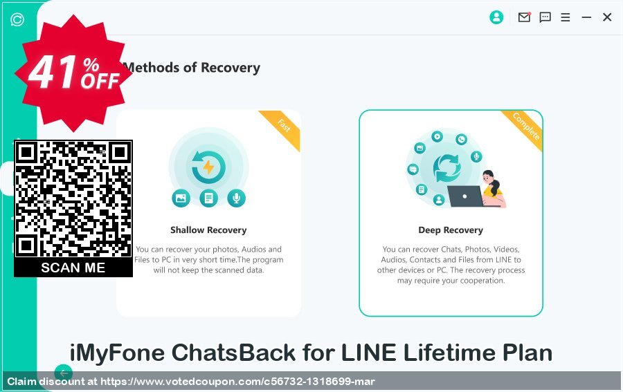 iMyFone ChatsBack for LINE Lifetime Plan Coupon, discount 40% OFF iMyFone ChatsBack for LINE Lifetime Plan, verified. Promotion: Awful offer code of iMyFone ChatsBack for LINE Lifetime Plan, tested & approved