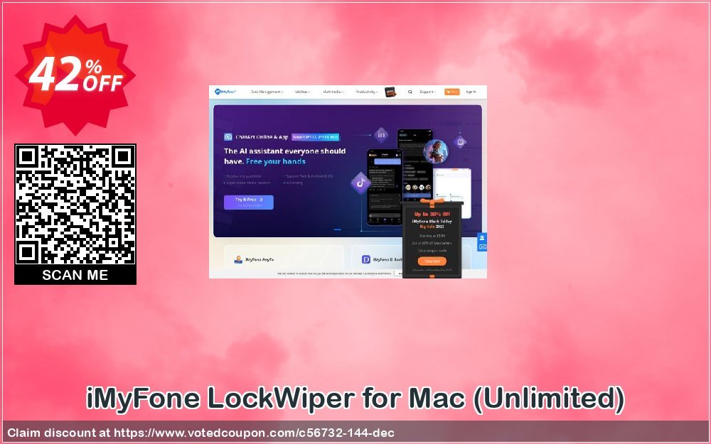 iMyFone LockWiper for MAC, Unlimited  Coupon Code Dec 2023, 42% OFF - VotedCoupon