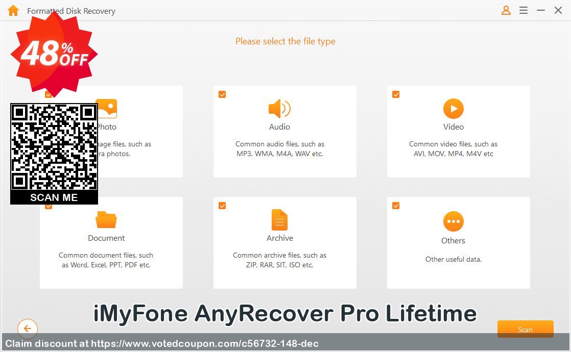 iMyFone AnyRecover Pro Lifetime Coupon, discount iMyfone discount (56732). Promotion: iMyfone promo code