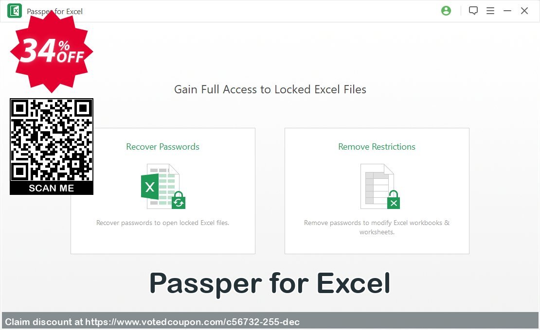 Passper for Excel Coupon Code Mar 2024, 34% OFF - VotedCoupon