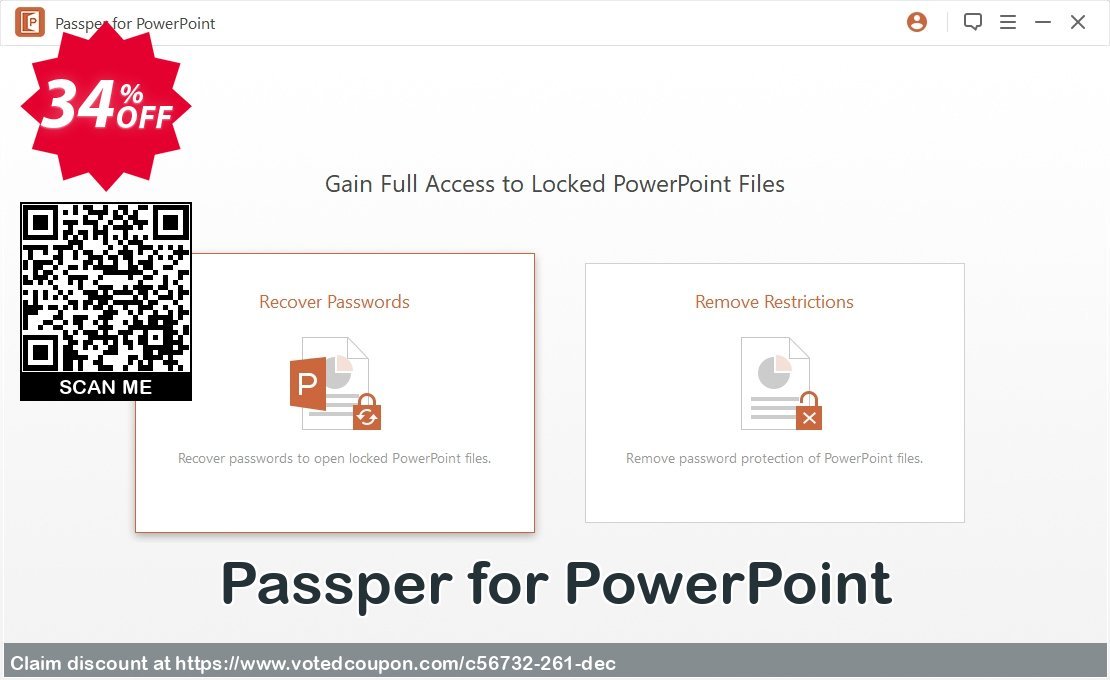 Get 34% OFF Passper for PowerPoint Coupon
