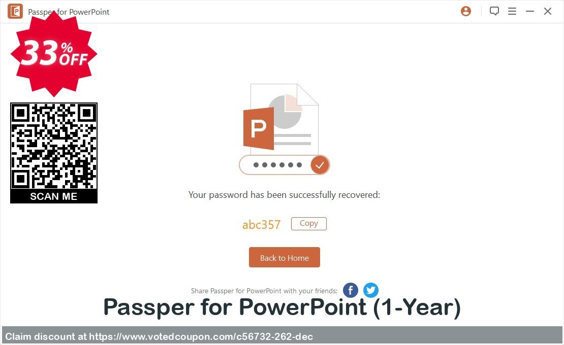 Passper for PowerPoint, 1-Year  Coupon, discount 30% OFF Passper for PowerPoint (1-Year), verified. Promotion: Awful offer code of Passper for PowerPoint (1-Year), tested & approved
