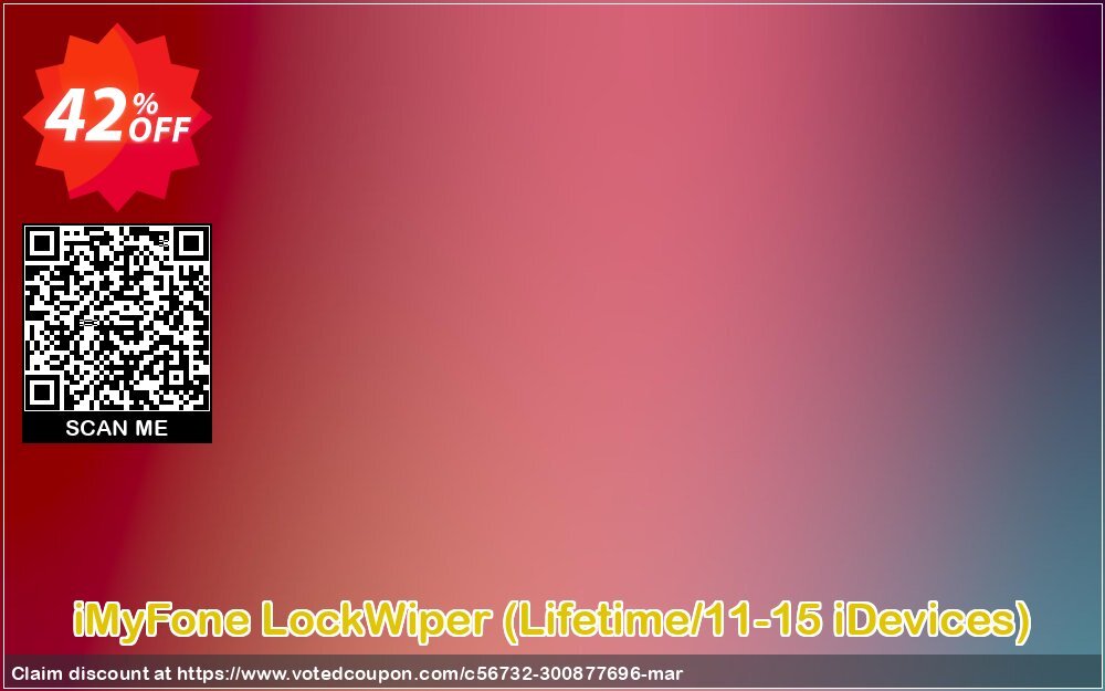 iMyFone LockWiper, Lifetime/11-15 iDevices  Coupon, discount iMyfone LockWiper (Windows version) discount (56732). Promotion: iMyfone promo code