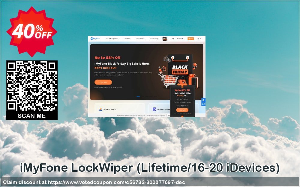 iMyFone LockWiper, Lifetime/16-20 iDevices  Coupon, discount You Are Purchasing iMyFone LockWiper for Windows discount (56732). Promotion: iMyfone promo code
