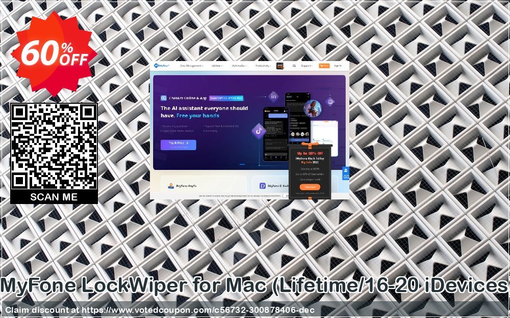 iMyFone LockWiper for MAC, Lifetime/16-20 iDevices  Coupon, discount You Are Purchasing iMyFone LockWiper for Mac discount (56732). Promotion: iMyfone promo code