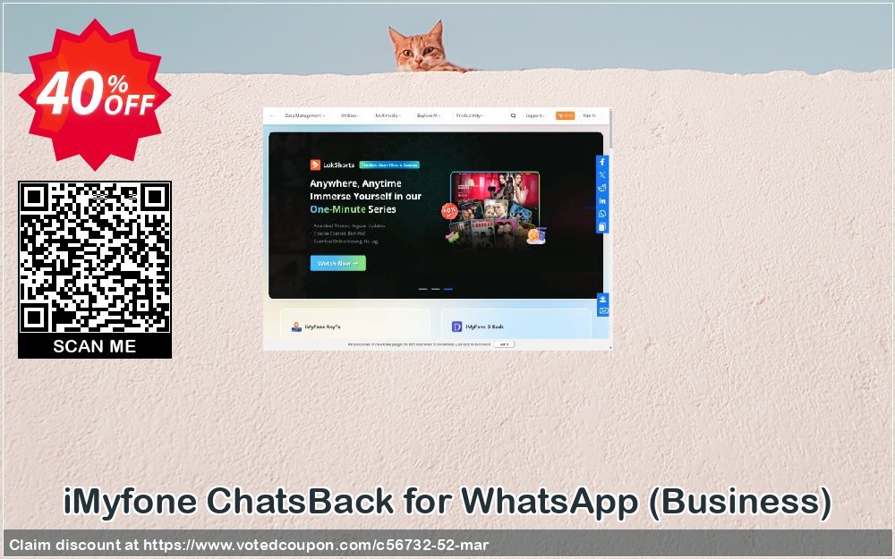 iMyfone ChatsBack for WhatsApp, Business  Coupon, discount iMyfone discount (56732). Promotion: iMyfone promo code