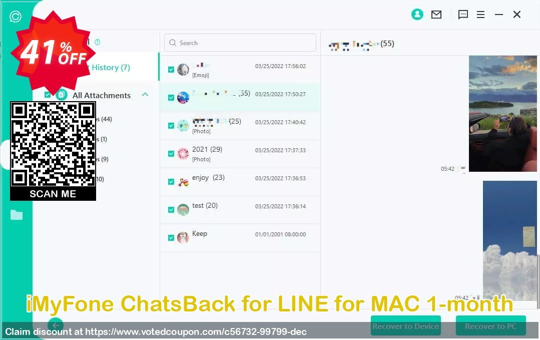 iMyFone ChatsBack for LINE for MAC 1-month