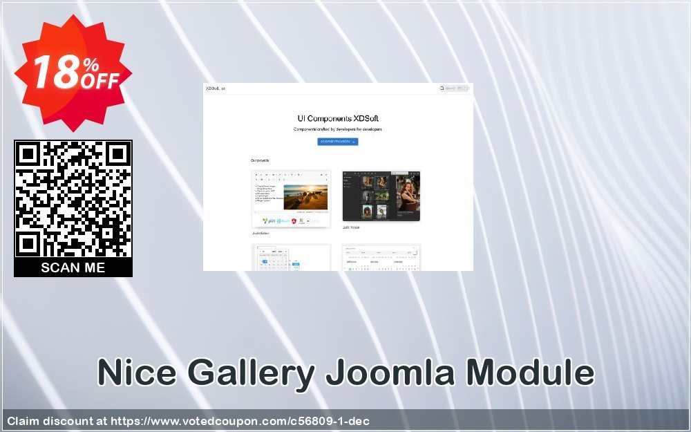 Nice Gallery Joomla Module Coupon, discount XDSoft jquery plugin coupon (56809). Promotion: XDSoft jquery plugin discount coupon (56809)