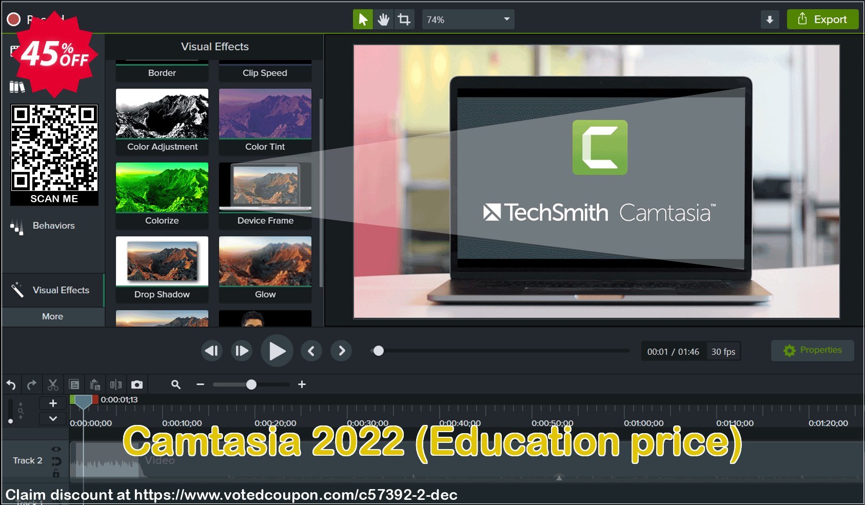Camtasia 2022, Education price  Coupon, discount 45% OFF Camtasia 2023 (Education price), verified. Promotion: Impressive promo code of Camtasia 2023 (Education price), tested & approved
