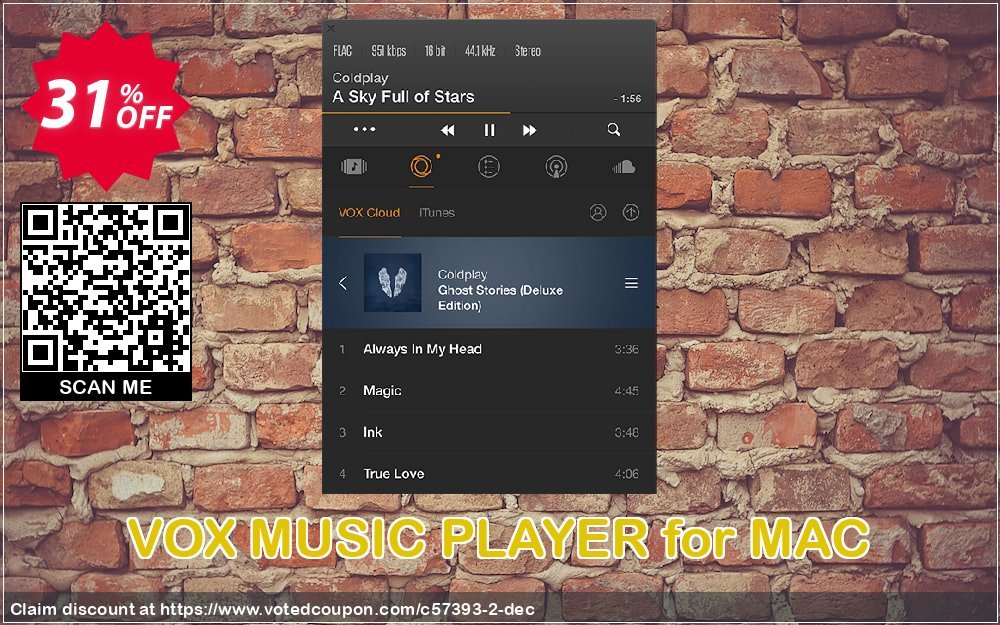 VOX MUSIC PLAYER for MAC Coupon, discount 30% OFF VOX MUSIC PLAYER for MAC, verified. Promotion: Formidable discounts code of VOX MUSIC PLAYER for MAC, tested & approved