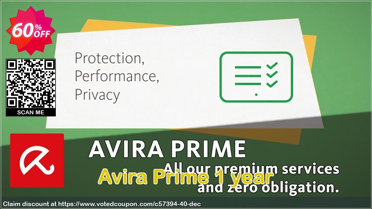 Avira Prime Yearly Coupon, discount 60% OFF Avira Prime 1 year, verified. Promotion: Fearsome promotions code of Avira Prime 1 year, tested & approved