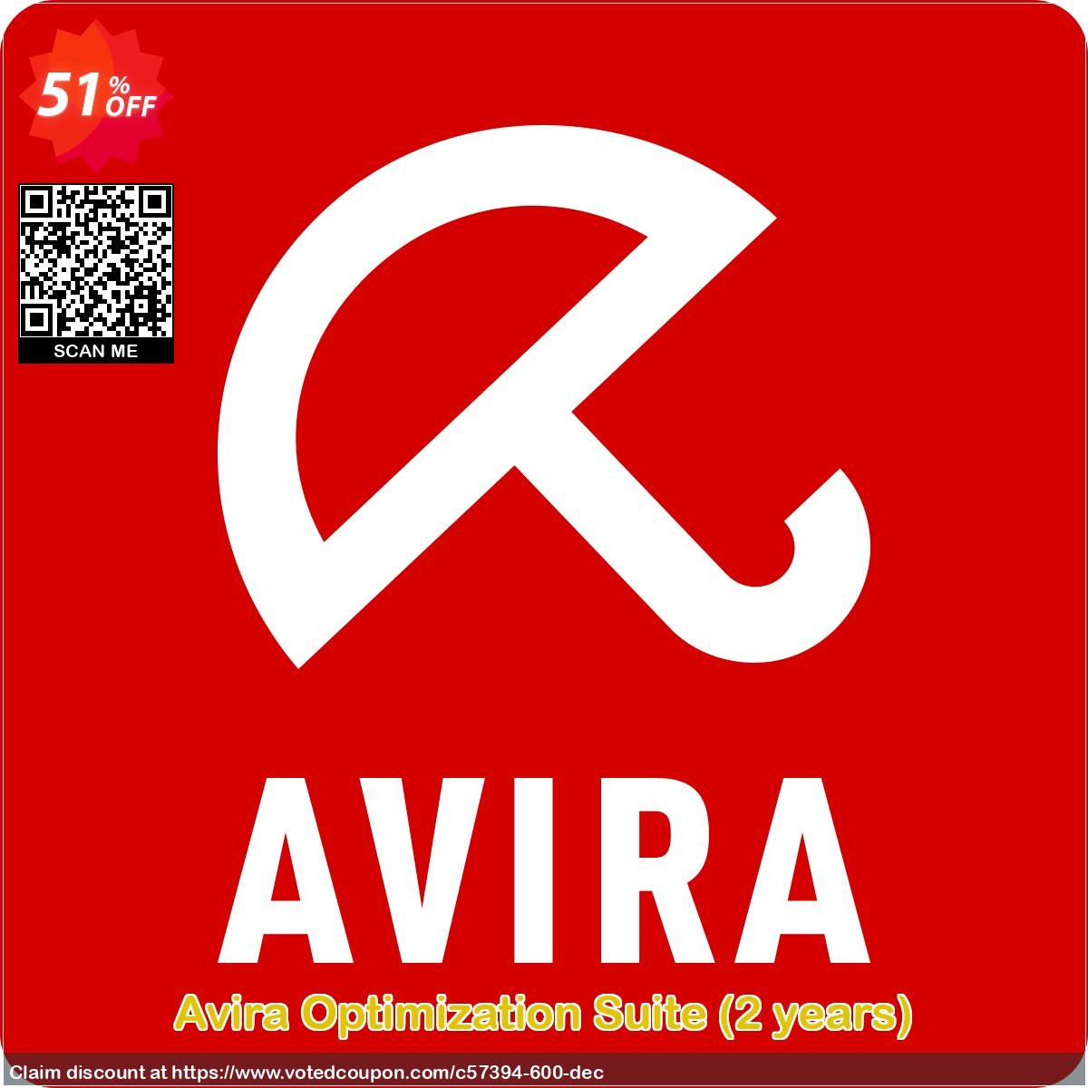 Avira Optimization Suite, 2 years  Coupon, discount 50% OFF Avira Optimization Suite (2 year), verified. Promotion: Fearsome promotions code of Avira Optimization Suite (2 year), tested & approved