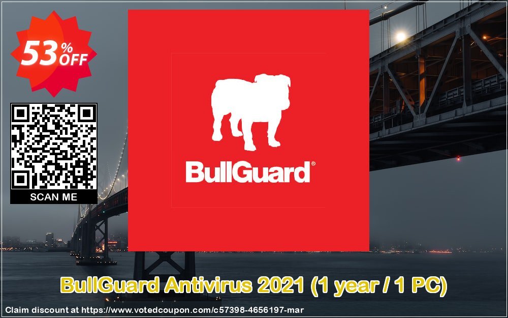 BullGuard Antivirus 2021, Yearly / 1 PC  Coupon, discount BullGuard 2024 Antivirus 1-Year 1-PC at USD$19.95 marvelous offer code 2024. Promotion: marvelous offer code of BullGuard 2024 Antivirus 1-Year 1-PC at USD$19.95 2024