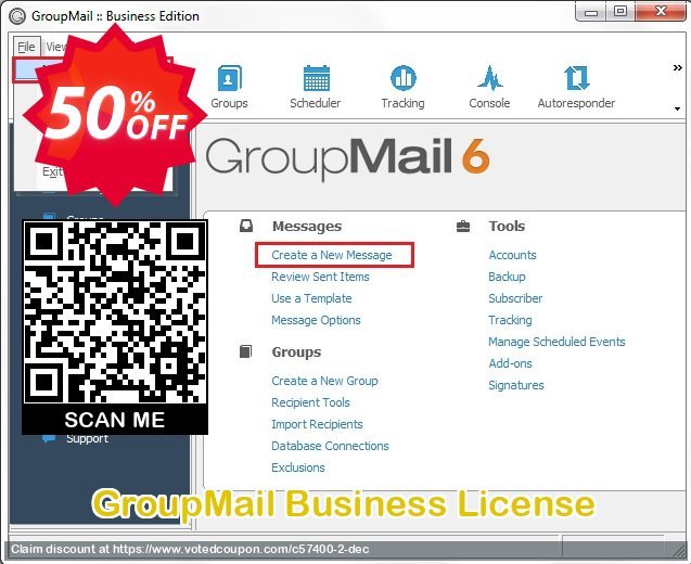 GroupMail Business Plan Coupon, discount 20% OFF GroupMail Business License, verified. Promotion: Awful discounts code of GroupMail Business License, tested & approved