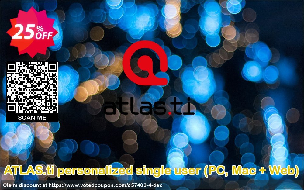 ATLAS.ti personalized single user, PC, MAC + Web  Coupon, discount 15% OFF ATLAS.ti personalized single user (PC, Mac + Web), verified. Promotion: Best deals code of ATLAS.ti personalized single user (PC, Mac + Web), tested & approved