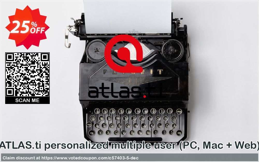 ATLAS.ti personalized multiple user, PC, MAC + Web  Coupon, discount 15% OFF ATLAS.ti personalized multiple user (PC, Mac + Web), verified. Promotion: Best deals code of ATLAS.ti personalized multiple user (PC, Mac + Web), tested & approved