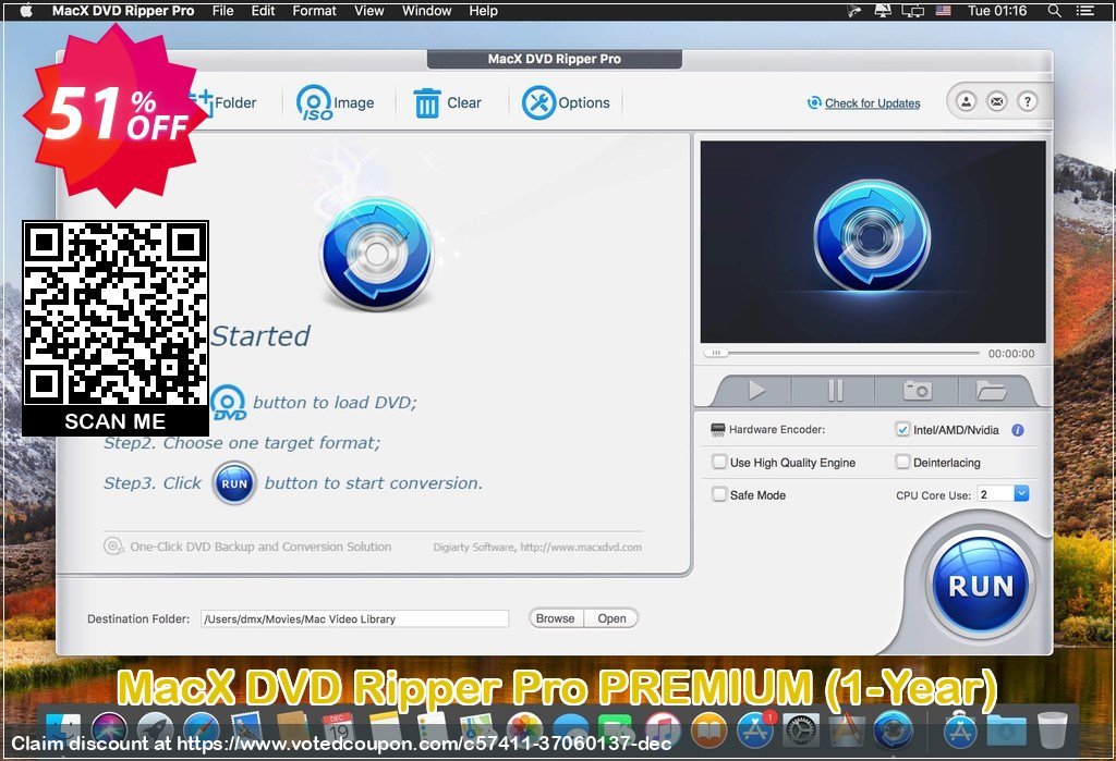 MACX DVD Ripper Pro PREMIUM, 1-Year  Coupon, discount 40% OFF MacX DVD Ripper Pro PREMIUM (1 Year), verified. Promotion: Stunning offer code of MacX DVD Ripper Pro PREMIUM (1 Year), tested & approved