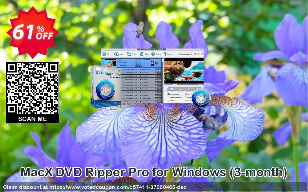 MACX DVD Ripper Pro for WINDOWS, 3-month  Coupon, discount 60% OFF MacX DVD Ripper Pro for Windows (3-month), verified. Promotion: Stunning offer code of MacX DVD Ripper Pro for Windows (3-month), tested & approved