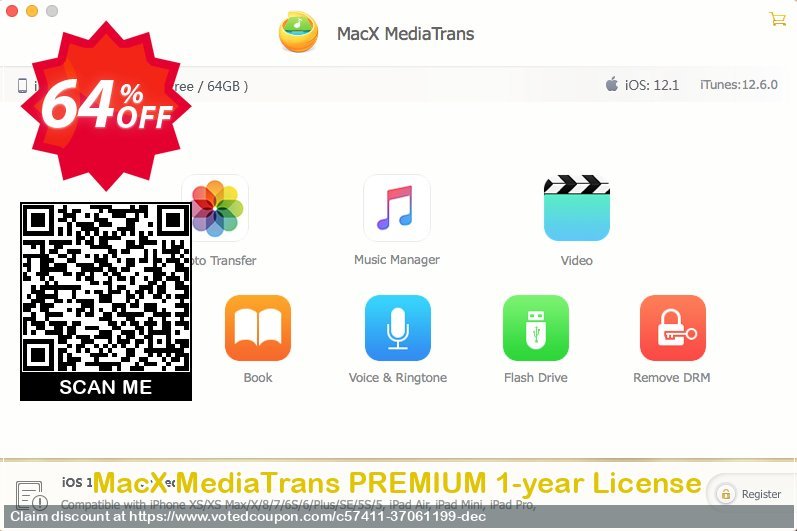 MACX MediaTrans PREMIUM 1-year Plan Coupon, discount 60% OFF MacX MediaTrans PREMIUM 1-year License, verified. Promotion: Stunning offer code of MacX MediaTrans PREMIUM 1-year License, tested & approved