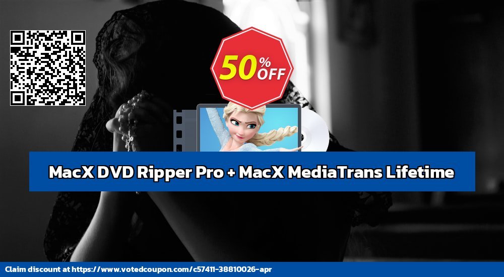 MACX DVD Ripper Pro + MACX MediaTrans Lifetime Coupon, discount 50% OFF MacX DVD Ripper Pro + MacX MediaTrans Lifetime, verified. Promotion: Stunning offer code of MacX DVD Ripper Pro + MacX MediaTrans Lifetime, tested & approved