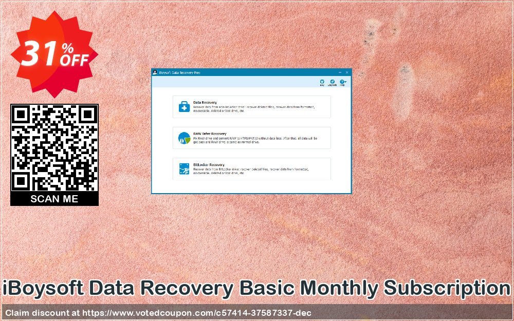 Get 31% OFF iBoysoft Data Recovery Basic Monthly Subscription Coupon
