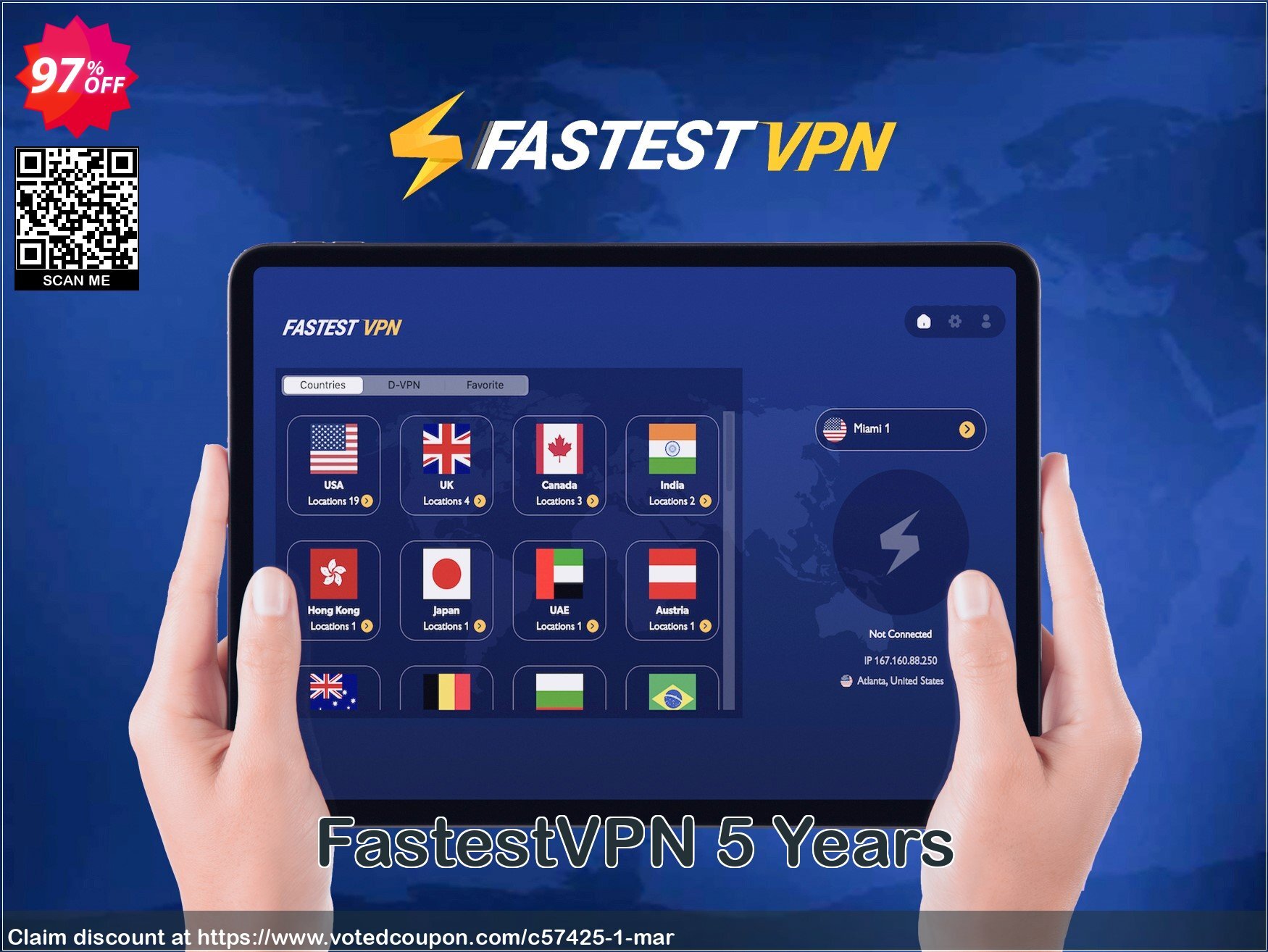 FastestVPN 5 Years Coupon Code May 2024, 97% OFF - VotedCoupon