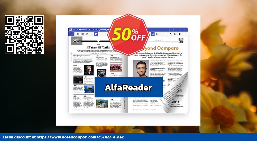 AlfaReader Coupon, discount 50% OFF AlfaReader, verified. Promotion: Big promo code of AlfaReader, tested & approved