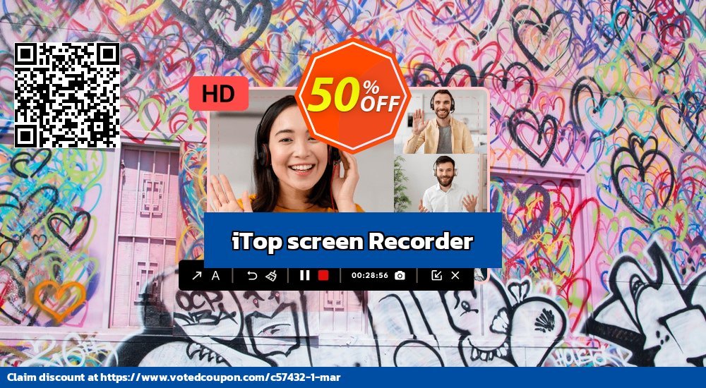 iTop screen Recorder, Yearly / 1 PC  voted-on promotion codes