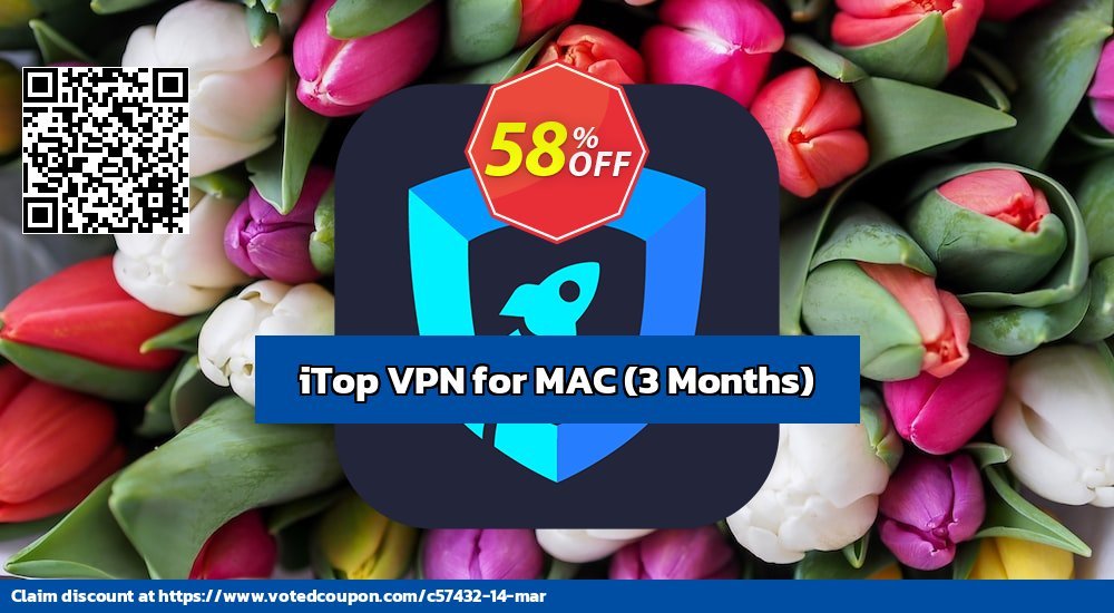 iTop VPN for MAC, 3 Months  Coupon, discount 58% OFF iTop VPN for MAC (3 Months), verified. Promotion: Wonderful offer code of iTop VPN for MAC (3 Months), tested & approved