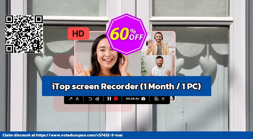 iTop screen Recorder, Monthly / 1 PC  voted-on promotion codes