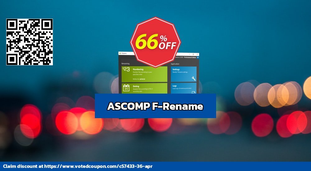 ASCOMP F-Rename Coupon, discount 66% OFF ASCOMP F-Rename, verified. Promotion: Amazing discount code of ASCOMP F-Rename, tested & approved