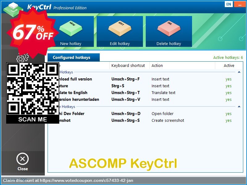 ASCOMP KeyCtrl Coupon Code Mar 2024, 67% OFF - VotedCoupon