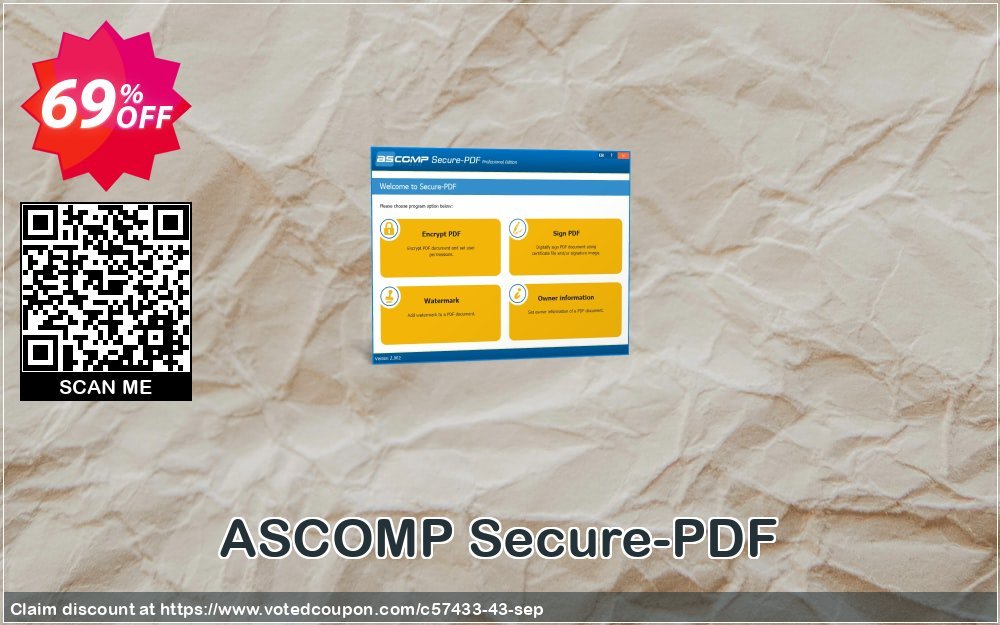 ASCOMP Secure-PDF Coupon, discount 66% OFF ASCOMP Secure-PDF, verified. Promotion: Amazing discount code of ASCOMP Secure-PDF, tested & approved