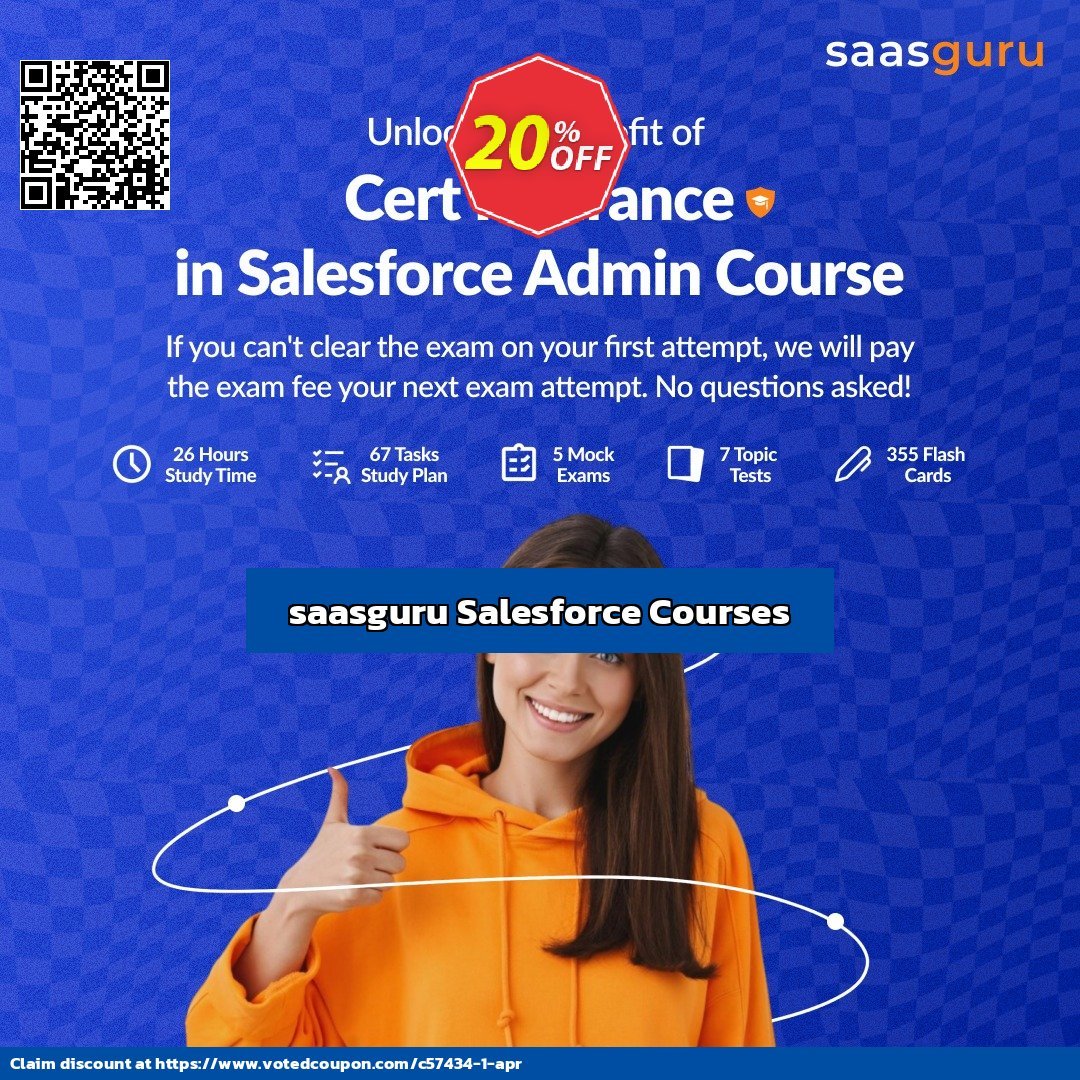 saasguru Salesforce Courses Coupon, discount 20% OFF saasguru Salesforce Courses, verified. Promotion: Stunning promo code of saasguru Salesforce Courses, tested & approved