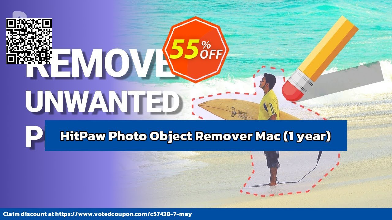 HitPaw Photo Object Remover MAC, Yearly  Coupon, discount 55% OFF HitPaw Photo Object Remover Mac (1 year), verified. Promotion: Impressive deals code of HitPaw Photo Object Remover Mac (1 year), tested & approved