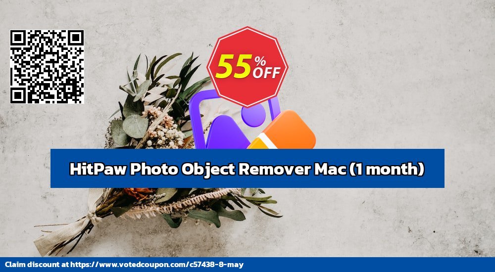 HitPaw Photo Object Remover MAC, Monthly  Coupon, discount 55% OFF HitPaw Photo Object Remover Mac (1 month), verified. Promotion: Impressive deals code of HitPaw Photo Object Remover Mac (1 month), tested & approved