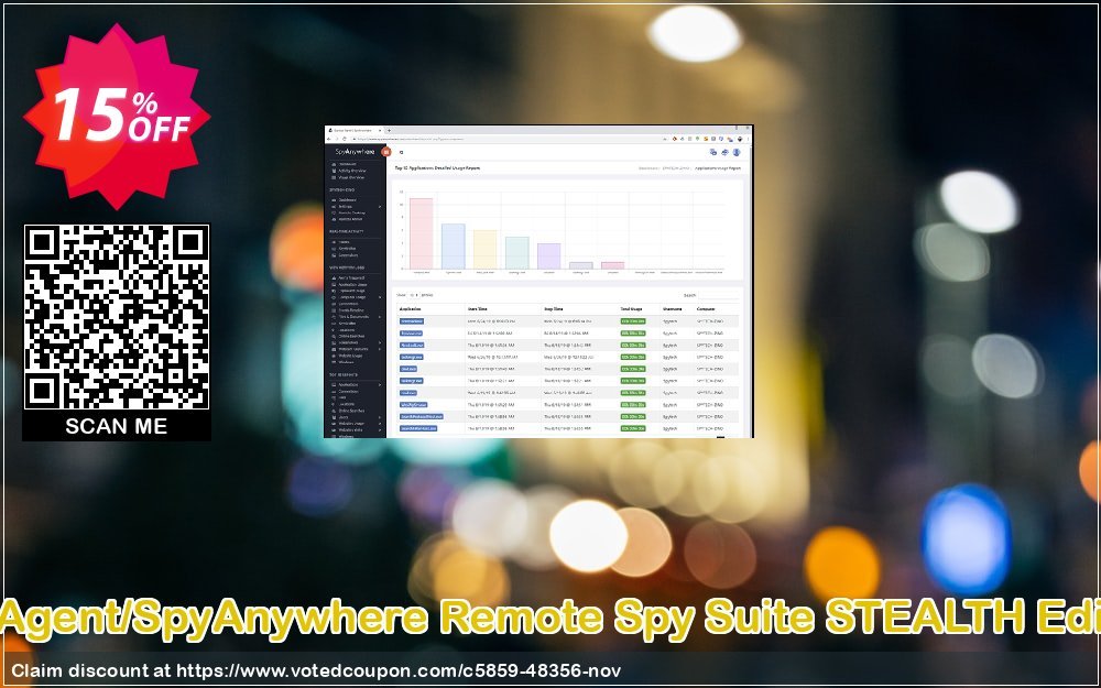SpyAgent/SpyAnywhere Remote Spy Suite STEALTH Edition Coupon, discount 15% OFF SpyAgent/SpyAnywhere Remote Spy Suite STEALTH Edition Oct 2023. Promotion: Super discounts code of SpyAgent/SpyAnywhere Remote Spy Suite STEALTH Edition, tested in October 2023