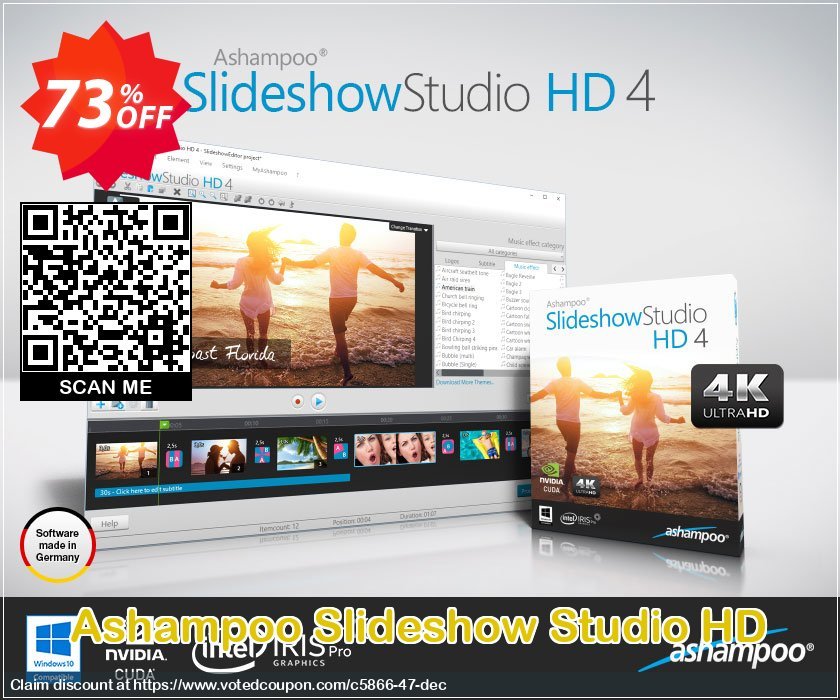 Ashampoo Slideshow Studio HD Coupon, discount 70% OFF Ashampoo Slideshow Studio HD, verified. Promotion: Wonderful discounts code of Ashampoo Slideshow Studio HD, tested & approved