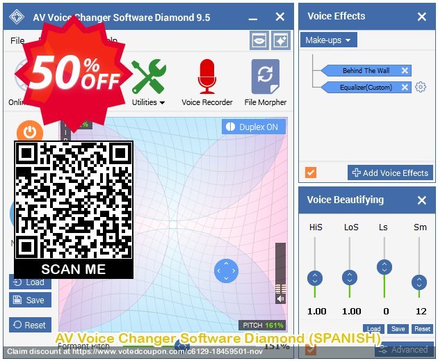 AV Voice Changer Software Diamond, SPANISH  Coupon, discount B2S2023 Sale: 50% OFF VCSline. Promotion: Formidable discount code of AV Voice Changer Software Diamond (Spanish) 2023