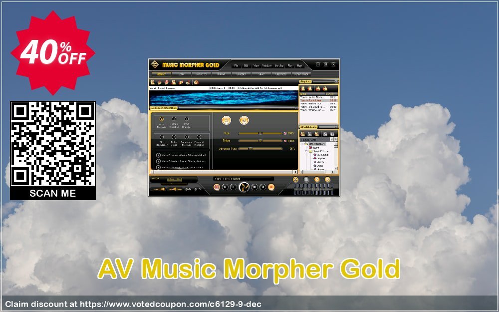 AV Music Morpher Gold Coupon, discount 60% OFF AV Music Morpher Gold, verified. Promotion: Excellent offer code of AV Music Morpher Gold, tested & approved