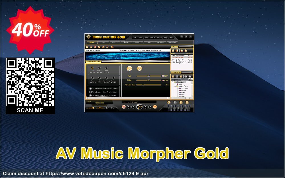 AV Music Morpher Gold Coupon, discount 60% OFF AV Music Morpher Gold, verified. Promotion: Excellent offer code of AV Music Morpher Gold, tested & approved