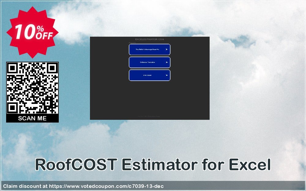 RoofCOST Estimator for Excel Coupon, discount ExcelEstimator coupon 7039. Promotion: Special 20% off all products