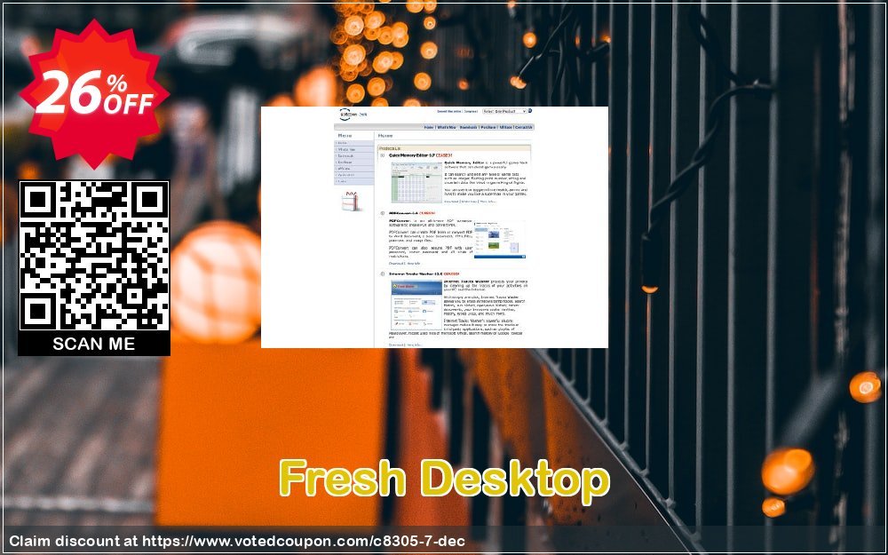 Fresh Desktop Coupon, discount Softcows discount program (8305). Promotion: Softcows promo code