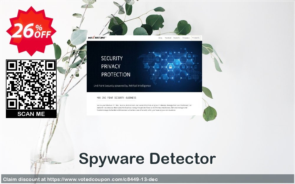 Spyware Detector Coupon, discount 25% Max Secure Software (8449). Promotion: 25% Max Secure Software (8449) maxpcsecure.com